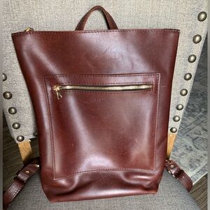 Portland Leather Goods Brown Leather Backpack